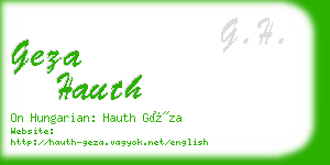 geza hauth business card